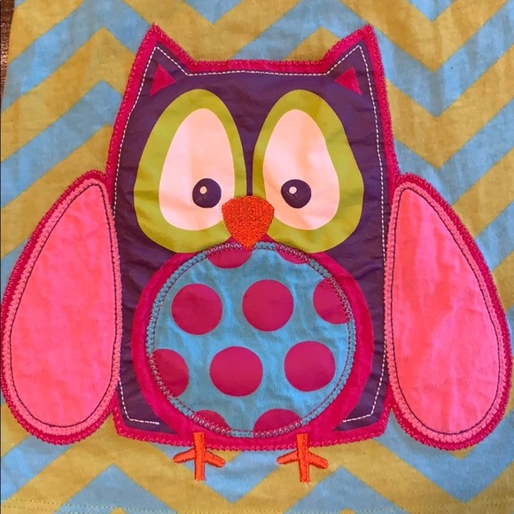 J Khaki blue & green stripe owl dress - Picture 2 of 4